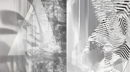 Poster - Abstract geometric pattern design in grayscale.