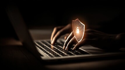 Aufkleber - Critical data protection cybersecurity digital security shield technology privacy internet safety concept