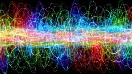 Poster - Colorful abstract design with swirling lines.