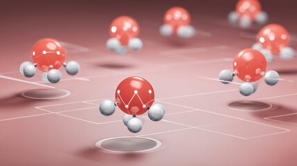 Poster - Molecular structures with interconnected spheres.