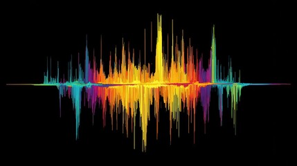 Poster - Colorful abstract sound wave graphic.