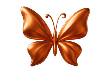Poster - Stunning copper butterfly with smooth, metallic wings and a transparent background, ideal for design projects and creative compositions