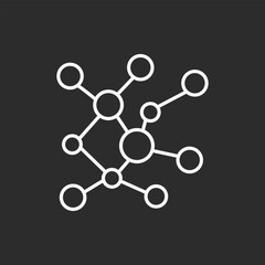Fototapete - Digital Network Icon in black and white background, Abstract Representation of AI Neural Connections and Data Communication, Vector sign. Symbol, logo illustration. Vector graphics