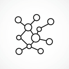 Fototapete - Digital Network Icon with white background, Abstract Representation of AI Neural Connections and Data Communication, Vector sign. Symbol, logo illustration. Vector graphics for Presentation and other