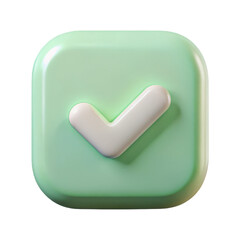 Poster - Check mark icon green background confirmation symbol done sign correct choice approval tick verified 3d