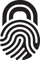 Fototapete - Fingerprint Lock Icon, biometric padlock, editable security access icon for login, smart scan, fintech and ID systems