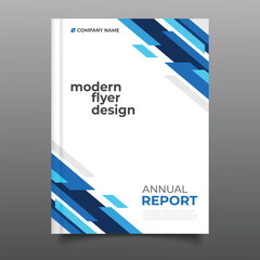 Poster - business blue annual report cover template flyer brochure geometric polygonal design