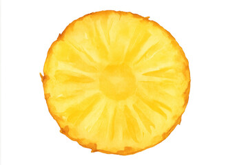 Poster - Vibrant pineapple slice showcasing juicy texture and vibrant color, isolated on a transparent background for versatile use in various designs