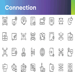 Fototapete - Discover a collection of networking and data icons representing connection, data transfer, and communication for websites and creative projects.
