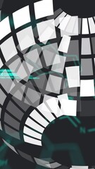  - Animation of globe over chemical formulas and data processing on black background