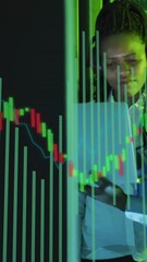 Aufkleber - animation of data processing over diverse it engineers by computer servers