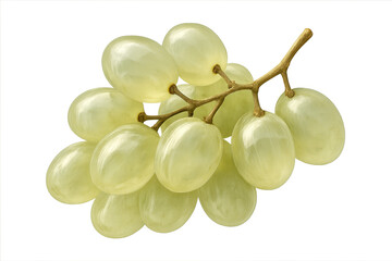Fototapete - Cluster of fresh green grapes with a transparent background, showcasing their smooth texture and vibrant color, ideal for food and beverage themes
