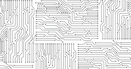 Poster - Abstract digital background with technology circuit board texture. Electronic motherboard illustration. 