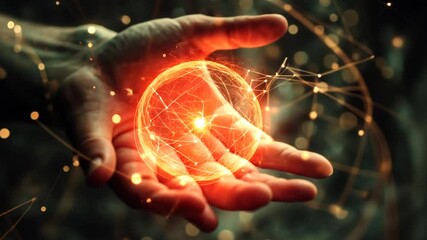 Poster - A Glowing Orb of Innovation Held in Hands