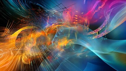 Poster - Abstract Digital Art: A Symphony of Colors and Light