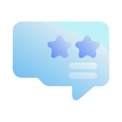 Poster - Vector art of two blue stars and a list in a speech bubble, indicating a review, isolated on transparent background
