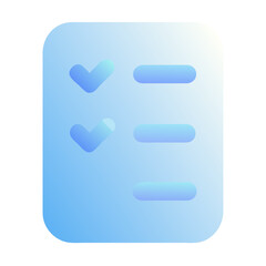 Poster - Vector art of a blue checklist icon with checkmarks, isolated on transparent background