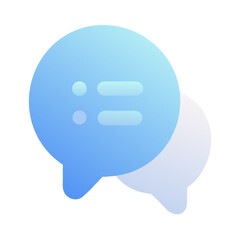 Poster - Vector art of two light blue speech bubbles with a checklist inside, isolated on transparent background