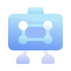 Poster - Vector art of a simple blue presentation board icon, isolated on transparent background