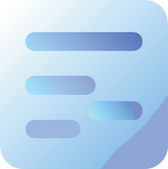 Poster - Vector art of a light blue gradient note icon with lines of text, isolated on transparent background