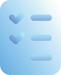 Poster - Vector art of a blue checklist icon with checkmarks, isolated on transparent background