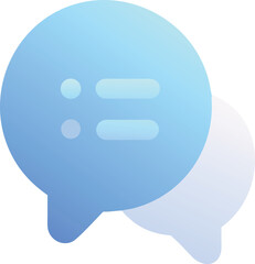 Poster - Vector art of two light blue speech bubbles with a checklist inside, isolated on transparent background