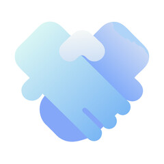 Poster - Vector art of two hands forming a heart shape in a handshake, isolated on transparent background
