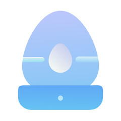 Poster - Vector art of a blue gradient eggshaped incubator icon isolated on transparent background