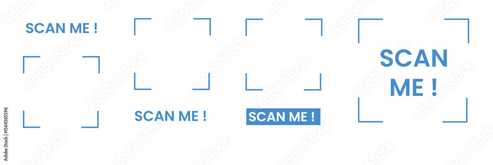QR Code Scan Icon Vector – “Scan Me” UI Label for Mobile Apps & Print ...