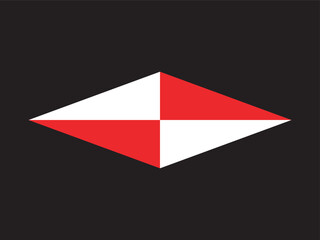 Poster - Modern Minimalist Diamond Shape with Red and White Color Block Design