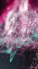 Poster - Animation of digital brain spinning over pink spots