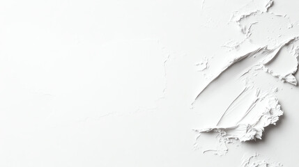 Poster - A clean, white surface with textured paint smears, perfect for backgrounds or creative designs in digital arts.