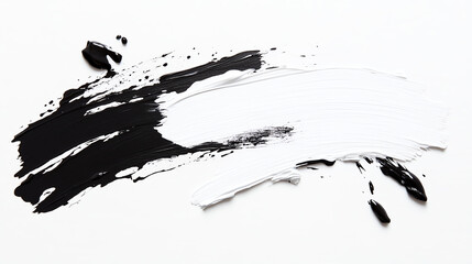 Poster - A creative and striking abstract art piece featuring black and white paint strokes on a clean background.