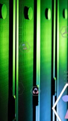 Poster - Animation of eco icons and data processing over computer servers