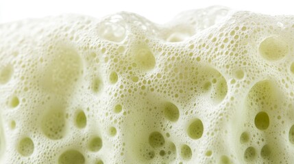 Poster - Close-up of pale green frothy substance with numerous air bubbles, textured surface.