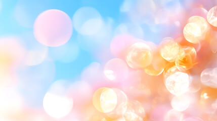 Poster - Soft bokeh lights create a dreamy atmosphere, perfect for summer celebrations and joyful moments captured in vibrant colors.