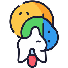 Poster - Vibrant Abstract Brain Icon Representing Mind, Thought, and Psychology