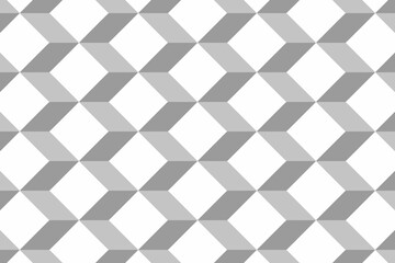 Poster - Abstract tessellated pattern creating optical illusion on flat design with gray interlocking cubes