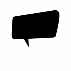 Aufkleber - Black speech bubble graphic element is standing out on plain white canvas, flat design