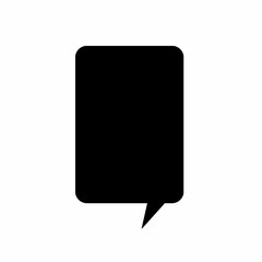 Fototapete - Black chat bubble icon is being displayed centered in flat design on plain white backdrop