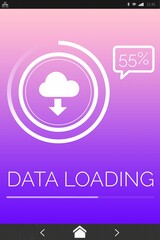 Aufkleber - Data loading text with download symbol