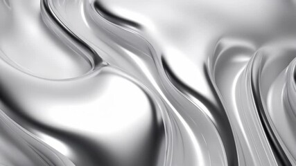 Wall Mural - abstract close-up of smooth, flowing metallic waves, creating a liquid silver effect. ideal for a mo