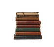 © Rosdiana - Stack of Vintage Books with Leather and Cloth Covers Transparent PNG Front View
