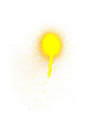 Poster - Dynamic Yellow Spray Paint Drip on Clear Background Artistic Accent for Urban Designs and Contemporary Art Projects with a Bold and Energetic Feel