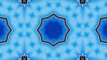 Poster - Abstract blue and white geometric pattern with symmetrical shapes and soft gradients
