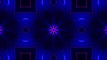 Poster - Abstract symmetrical pattern with vibrant pink and purple hues on a dark background