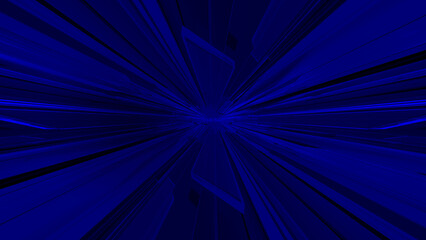 Fototapete - Shiny blue lines abstract background	
