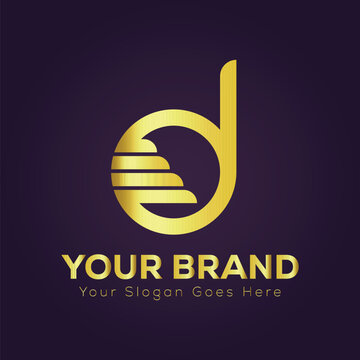 Letter luxury gold logo concept