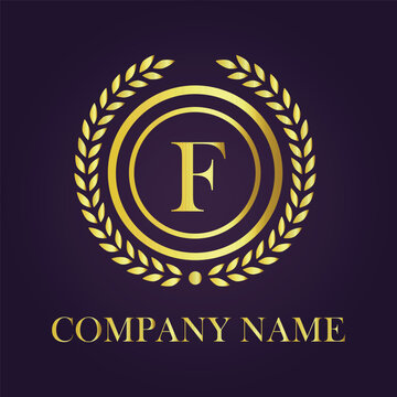 Letter luxury gold logo concept