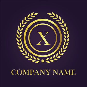 Letter luxury gold logo concept